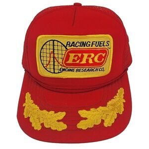 Racing Fuels (ERC) Engine Research Co. Red w/Gold Leaf Snapback Trucker Hat‎ Cap